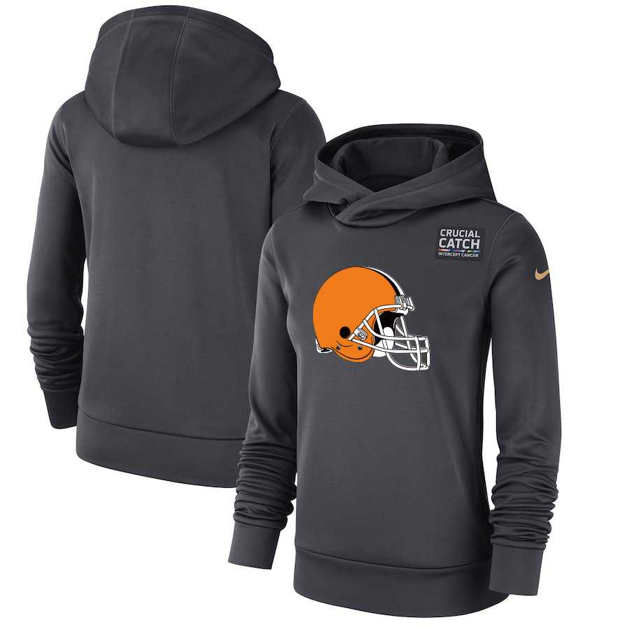 Women Cleveland Browns Anthracite Nike Crucial Catch Performance Hoodie,We sell and wholesale Women Cleveland Browns Anthracite Nike Crucial Catch Performance Hoodie on line form chian!